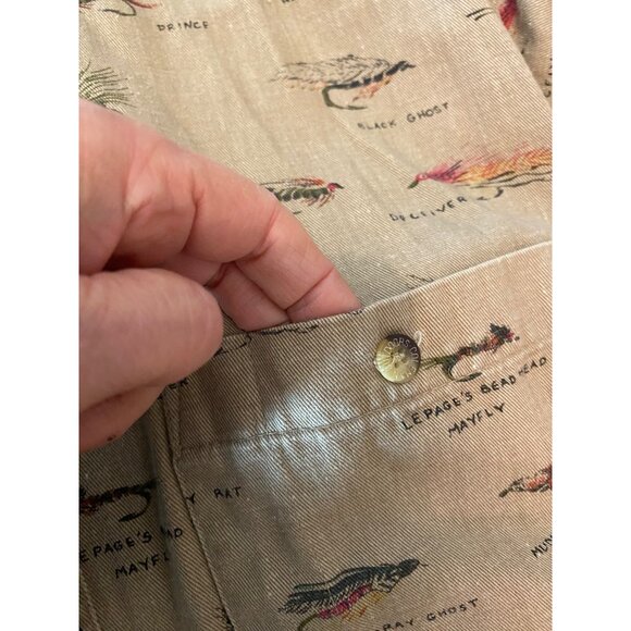 Coleman Outdoors Fly Fishing Beige Long Sleeve Button-Up Shirt Size Medium - Picture 5 of 10